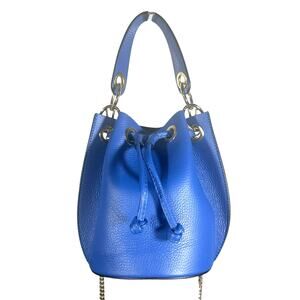 Diva Bags Alcina Bluette Leather Bucket Bag Gold Chain Crossbody my are in Italy